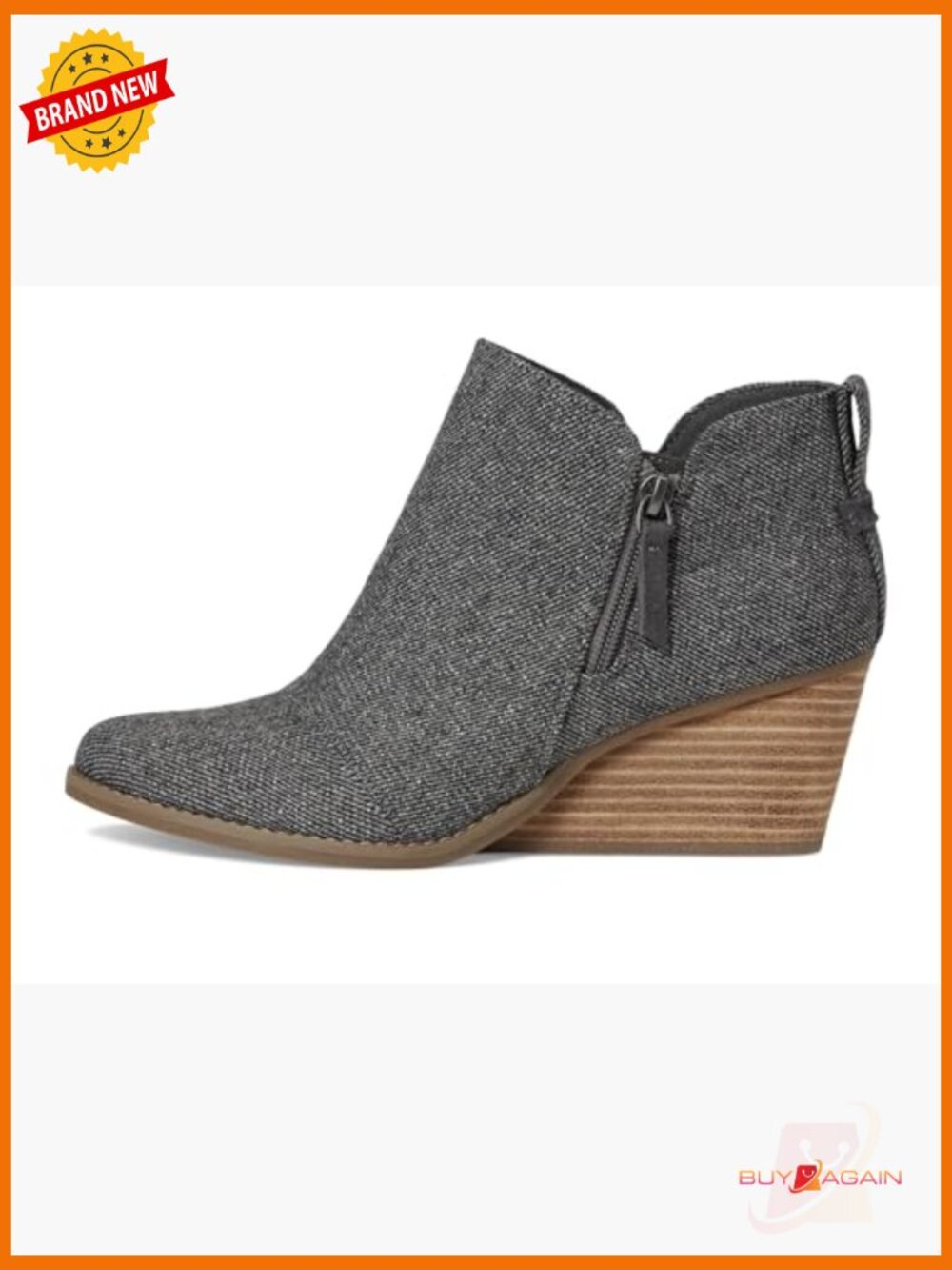 Sculpted wedge bootie with zipper, CloudBound foam insoles, 2.25" heel - Picture 4 of 7